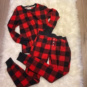 Cozy n’ Curious Fleece Buffalo Red Black Plaid Fleece Pyjamas Women’s Size Small